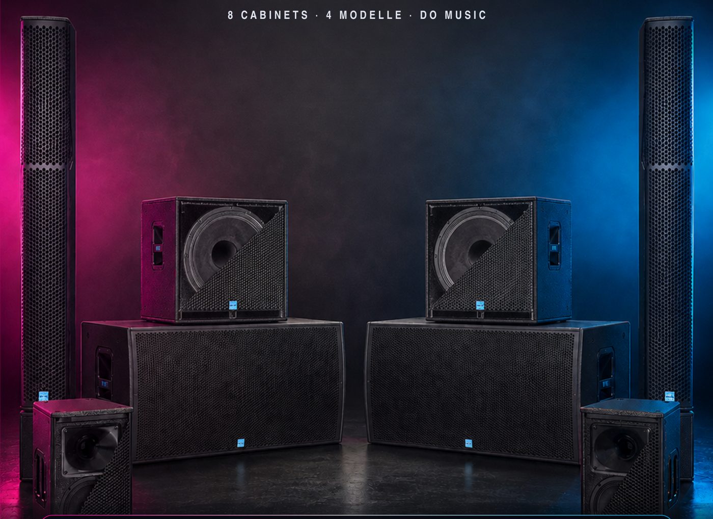 DO MUSIC K.M.E. Power Rig: zwei VSS 15, zwei VLS 64, zwei VB 215 und zwei VL 8